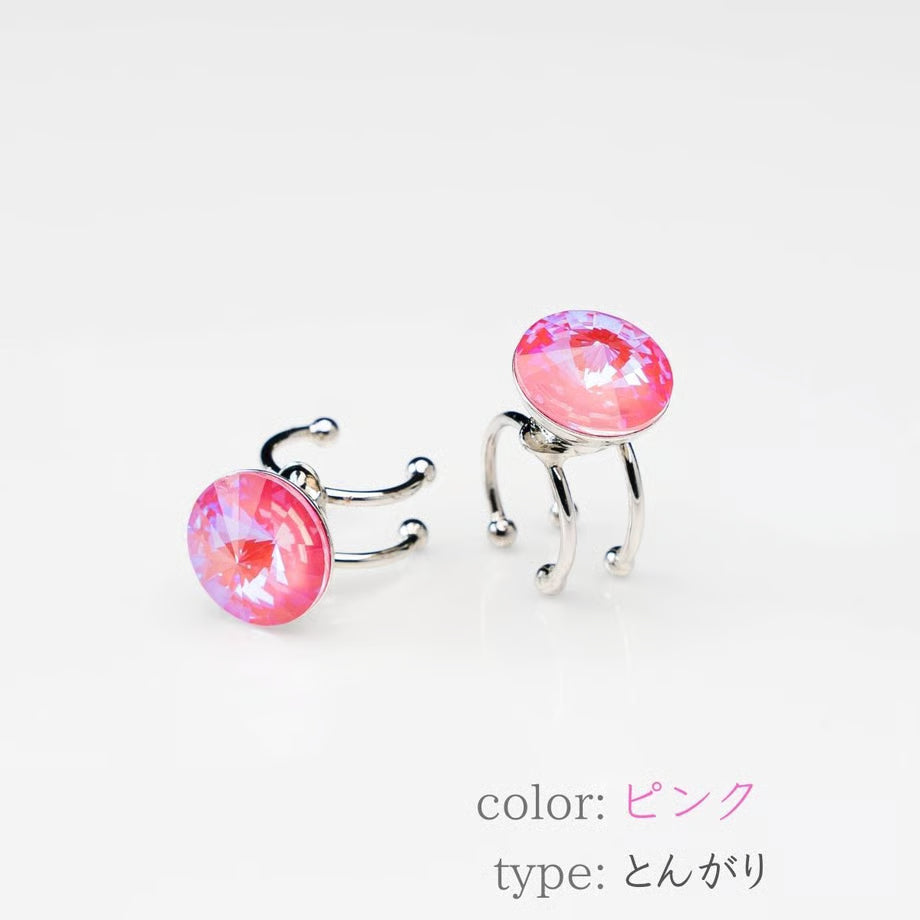 草履ピアス（クリスタル）とんがり型