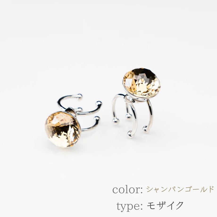 草履ピアス（クリスタル）モザイク型