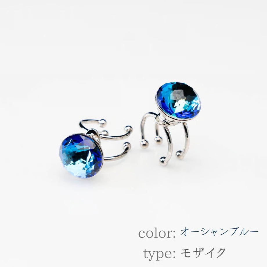 草履ピアス（クリスタル）モザイク型