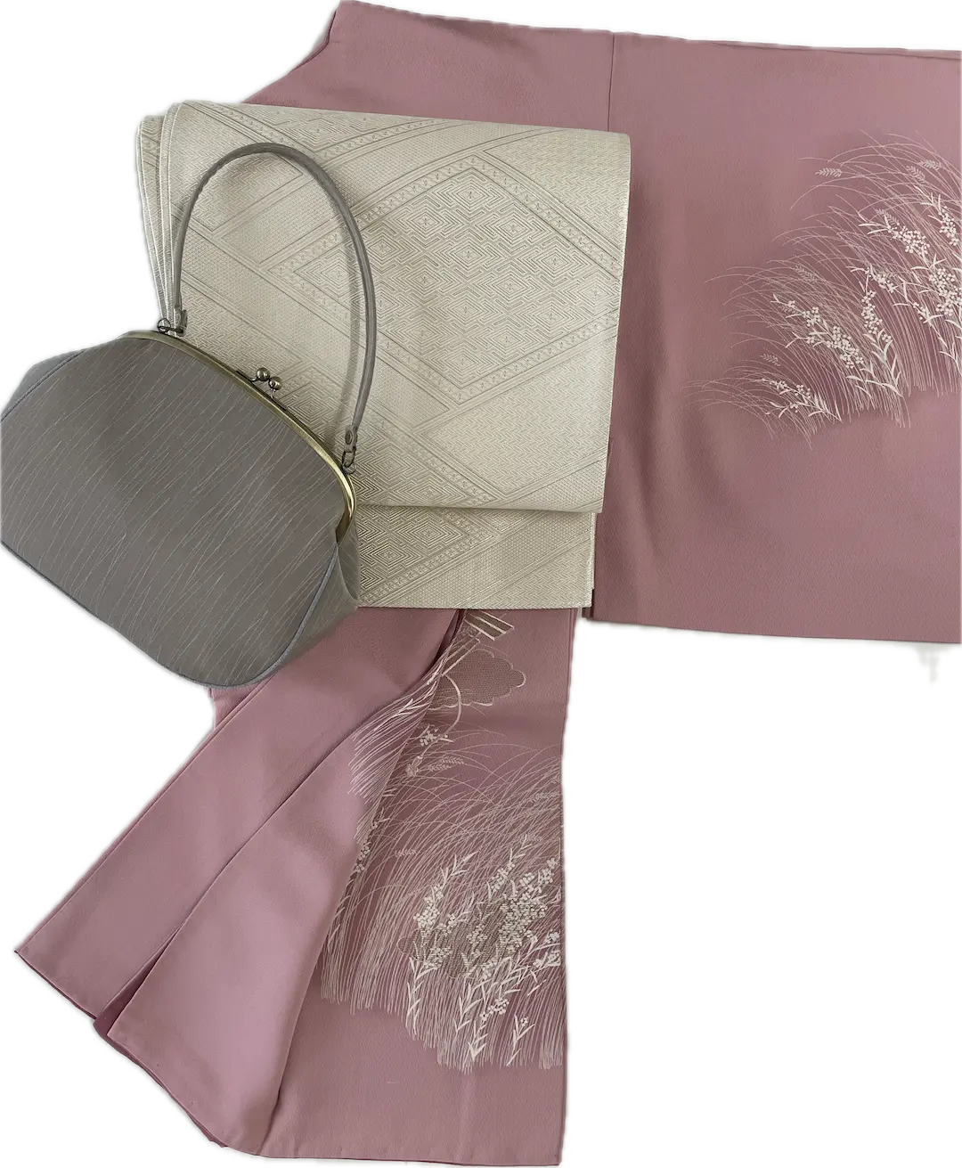 【同窓会】附下訪問着＋名古屋帯　引き抜き結び用　着物のみ